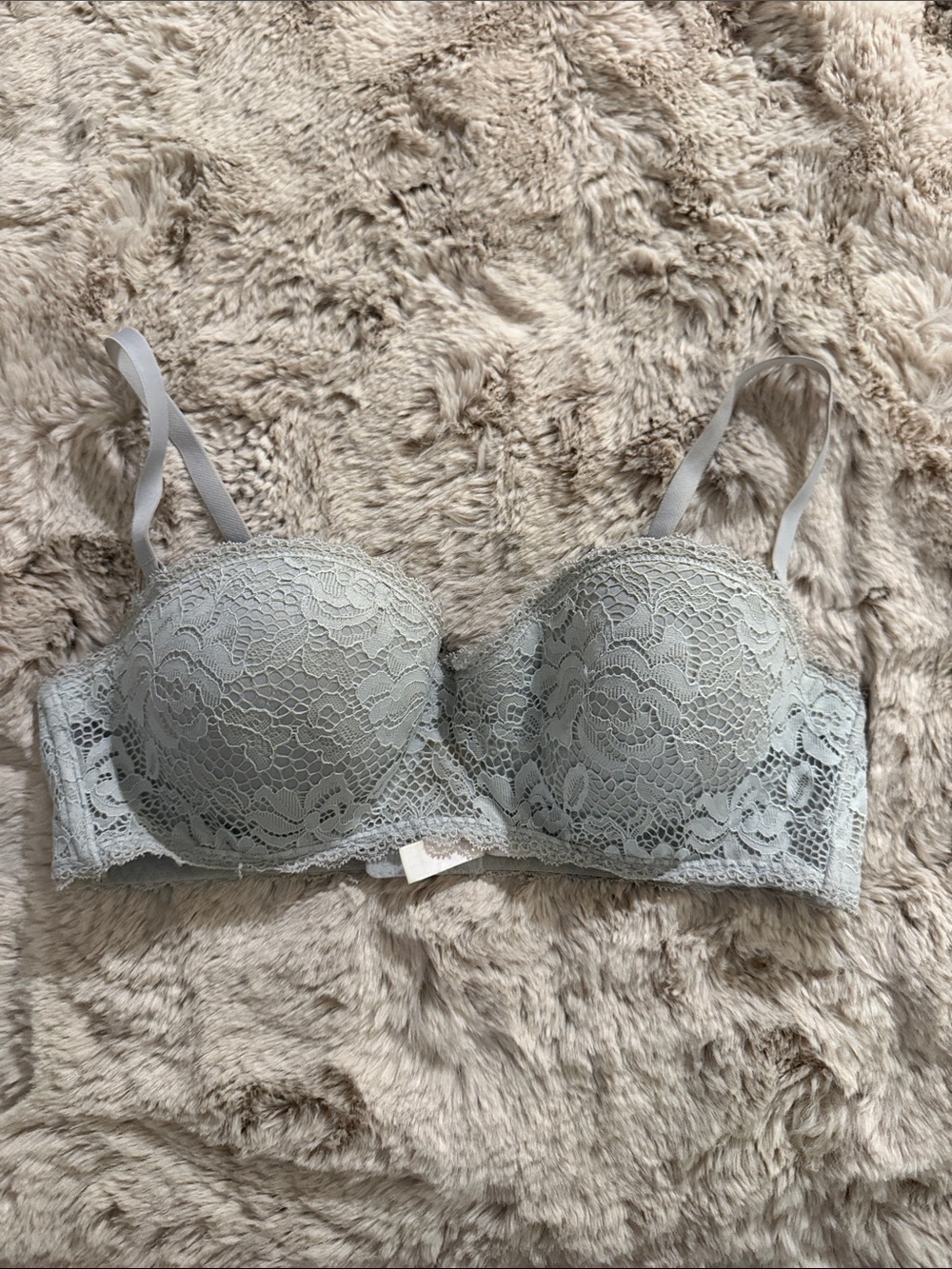 Xhilaration Light Gray Lace Balconette Bra